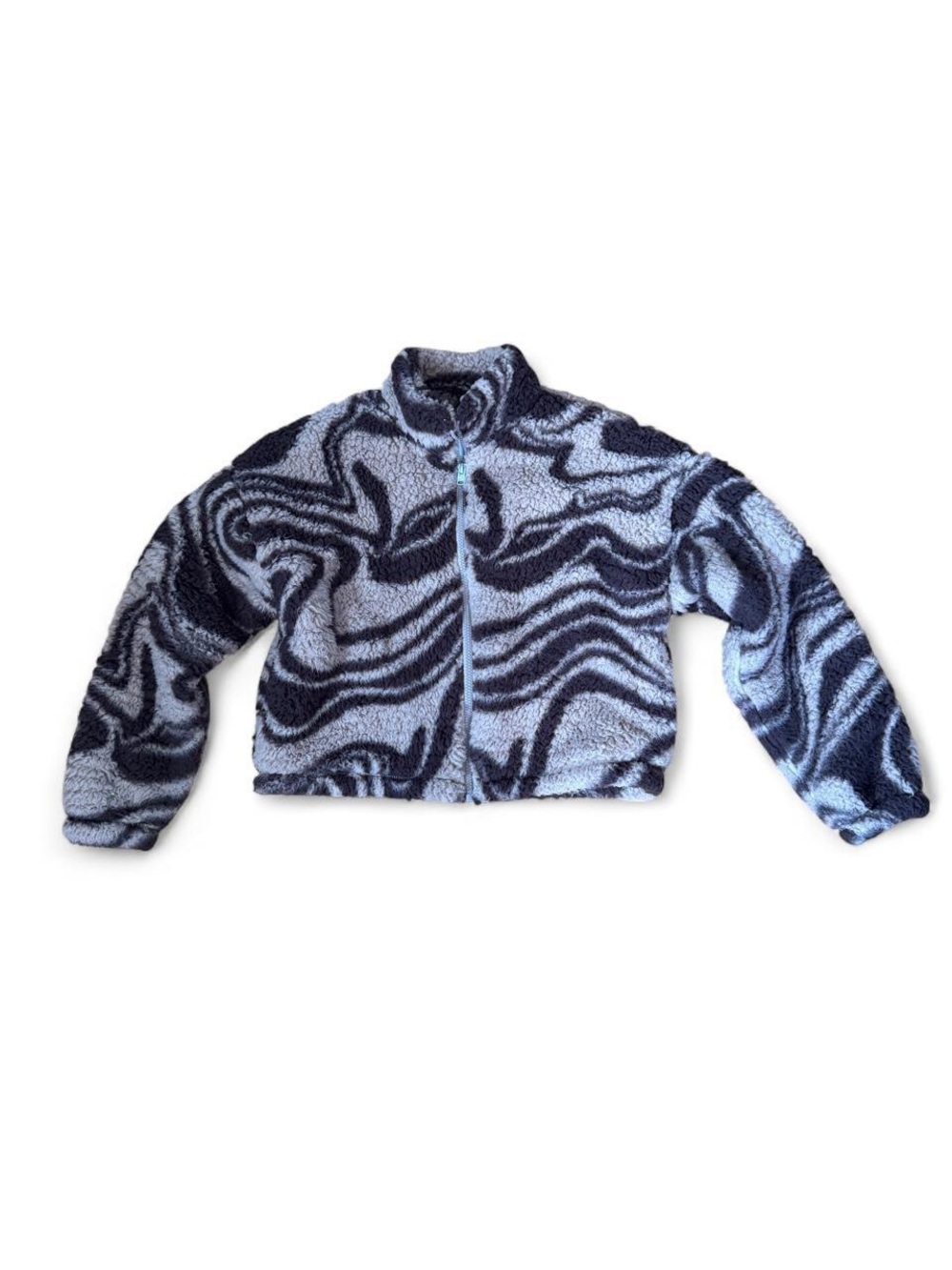 Hollister Brown and Tan Swirl Sherpa Jacket